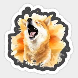 Shiba Inu Scream Sticker